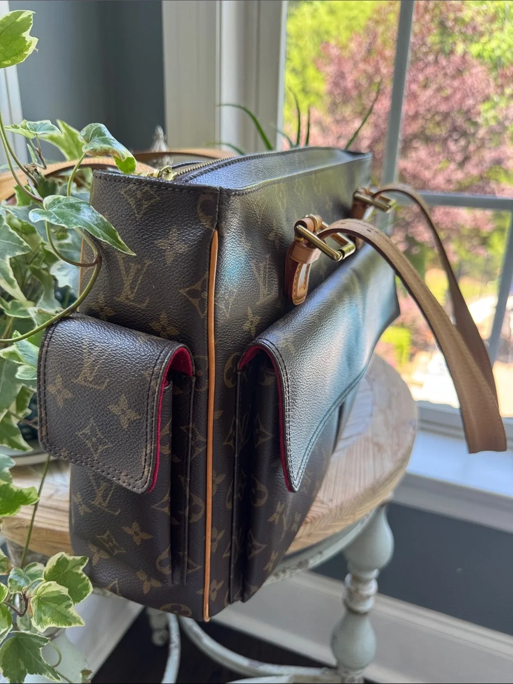 Louis Vuitton Brown Monogram Canvas Satchel with Vachetta Leather Handles